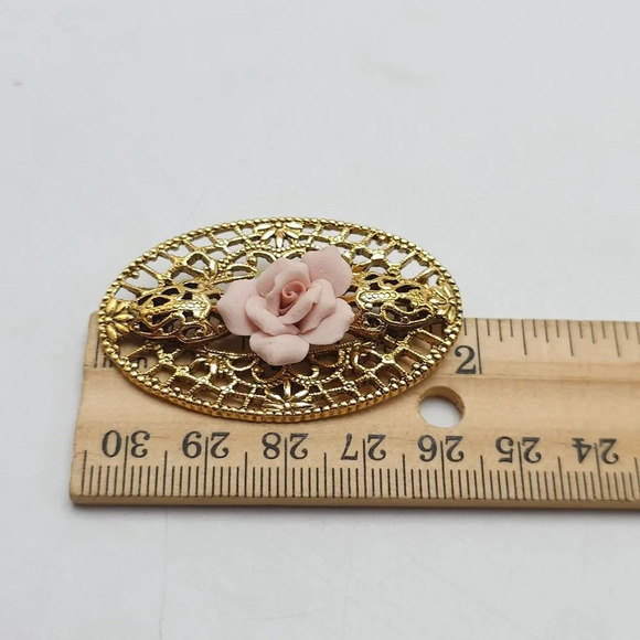 1928 Collection Clear Rhinestone Art Deco Style Gold Tone Brooch Vintage - Picture 4 of 4